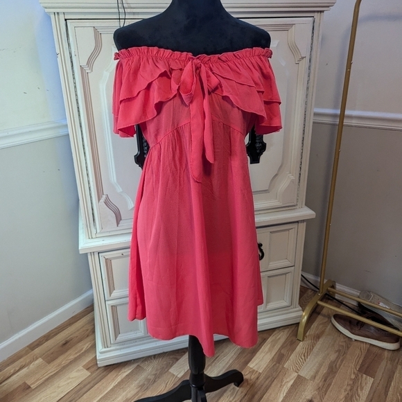 NWTs pink boutique off shoulder dress size M - Picture 3 of 5